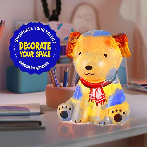 Kreatives Hund Lampe Bastelset für Kinder von 6-12 Jahre - DIY Malset für Mädchen und Jungen - Spielzeug Geschenkideen