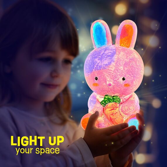 Basteln Mädchen 6 7 8 9 10 Jahre, Kaninchen Lampe Malset-Bastelset Kinder ab 6 Jahre,Geschenk Mädchen 6 7 8 11 12 jahre, Kaninchen Spielzeug, DIY Kreativ Malen Kaninchen Kinder Ostern Geschenkideen