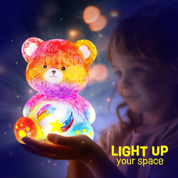 Basteln Mädchen Junge 6 7 8 9 10 Jahre, Bär Lampe Malset- Geschenk Mädchen Junge 6 7 8 10 11 12 Jahre, Bastelset Kinder ab 6 Jahre, Bär Spielzeug, DIY Kreativ Malen Bär Kinder Geschenkideen