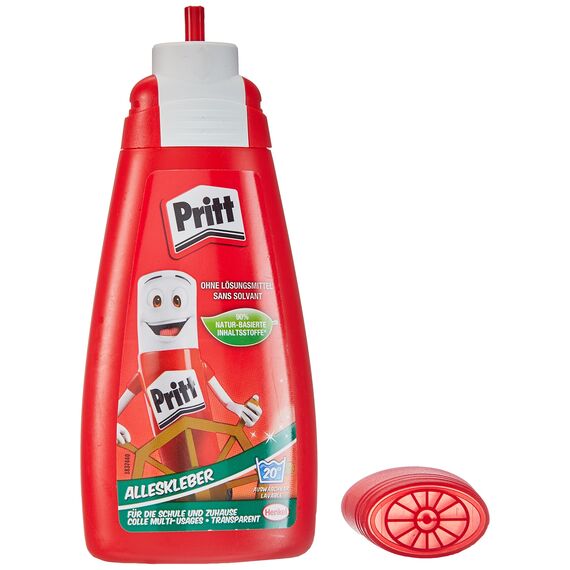 Pritt Alleskleber, schnell trocknender Kleber mit einfacher Anwendung, lösemittelfreier Flüssigkleber für Kinder, 100 g weißer Bastelkleber für viele Bastelmaterialien, 9H PAKA2 (Packung mit 2)