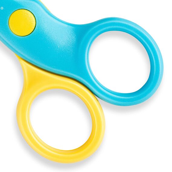 STAEDTLER Sicherheitsschere Noris junior, für Kleinkinder, abgerundete Ecken, 10cm lang, Rechtshänder-Modell, Haare und Stoff können nicht geschnitten werden, 965 40 BK