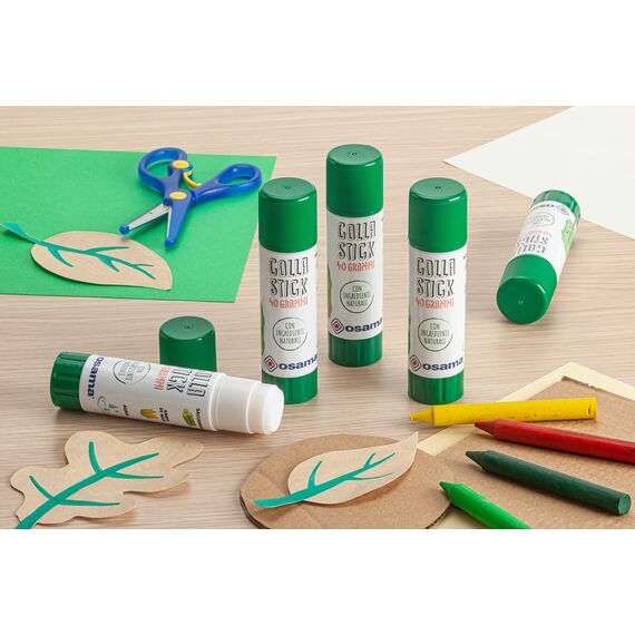 Osama – Klebestift Extra Stark, 10 Stück, 40 g-Klebestift-Set, Ideal für Schul- und Schreibbedarf, Büro und Uni - gleitend, resistent und für Kinder geeignet, klassische Natural