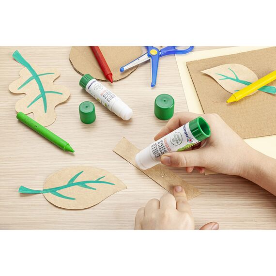 Osama – Klebestift Extra Stark, 10 Stück, 40 g-Klebestift-Set, Ideal für Schul- und Schreibbedarf, Büro und Uni - gleitend, resistent und für Kinder geeignet, klassische Natural