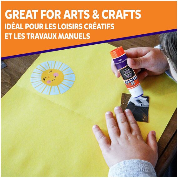 Elmer's lila Klebestift | trocknet klar | für den Schulbedarf & Bastelarbeiten | auswaschbar & kinderfreundlich | 6 g | 3 Stück