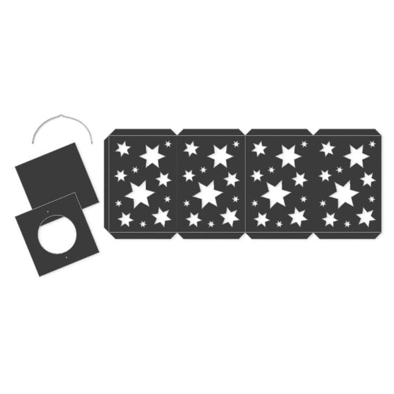 Ursus 2340099 - Laternen Bastelset Sterne, ca. 14 x 14 x 20 cm, 10 Blatt Transparentpapier in 10 verschiedenen Farben, mit schwarzem Fotokarton 300 g/qm, ideal für den nächsten Laternenlauf