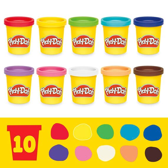 Play-Doh Pizza-Lieferspaß, Scooter und Spielküche, 10 Dosen Knetmasse zum Pizza Backen, Bastel-Set inklusive vieler Accessoires und Werkzeuge, kreative für Kinder ab 3 Jahren