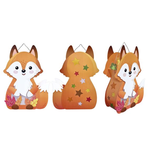 Ursus 18740001F - Laternen-Bastelset Fuchs, Komplett-Set zum Selber-Basteln einer Laterne, inkl. Anleitung, ideal für Festumzüge oder als herbstliche Dekoration, Mittel