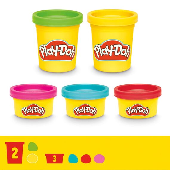 Play-Doh Smoothie Mixer, Bastelset mit Küche, 2 x 57g & 3 x 28g Dosen Bunte Knete für Zutaten, kreatives Spielen für Kinder ab 3 Jahren