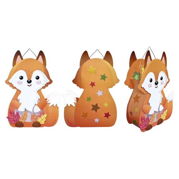 Ursus 18740001F - Laternen-Bastelset Fuchs, Komplett-Set zum Selber-Basteln einer Laterne, inkl. Anleitung, ideal für Festumzüge oder als herbstliche Dekoration, Mittel