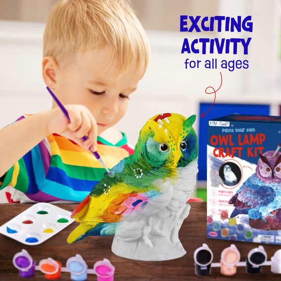 Bastelset Kinder Ab 6 Jahre, Eule Lampe Malset, Basteln Mädchen Junge 6-12 Jahre, Geschenk, DIY Kreativ Malen Spielzeug, Geschenkideen
