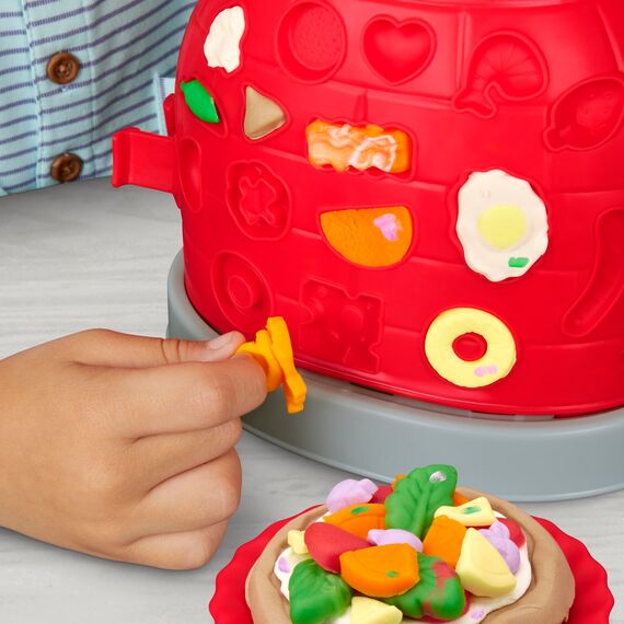 Play-Doh Kitchen Creations Pizzabäckerei, 4 x 57g Dosen und 2 x 28g Dosen Knetmasse, Bastel-Set mit Küche und Werkzeuge zum Backen und kreativen Spielen, für Kinder ab 3 Jahren