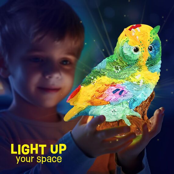 Bastelset Kinder Ab 6 Jahre, Eule Lampe Malset, Basteln Mädchen Junge 6-12 Jahre, Geschenk, DIY Kreativ Malen Spielzeug, Geschenkideen
