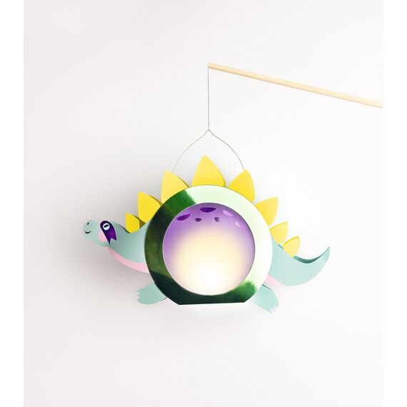 folia 94204 - Laterne Bastelset SUPER DINOS, ca. 10 x 23 x 33 cm - Bastelmaterial für eine Laterne, gestaltbar als Dino oder Dino-Baby