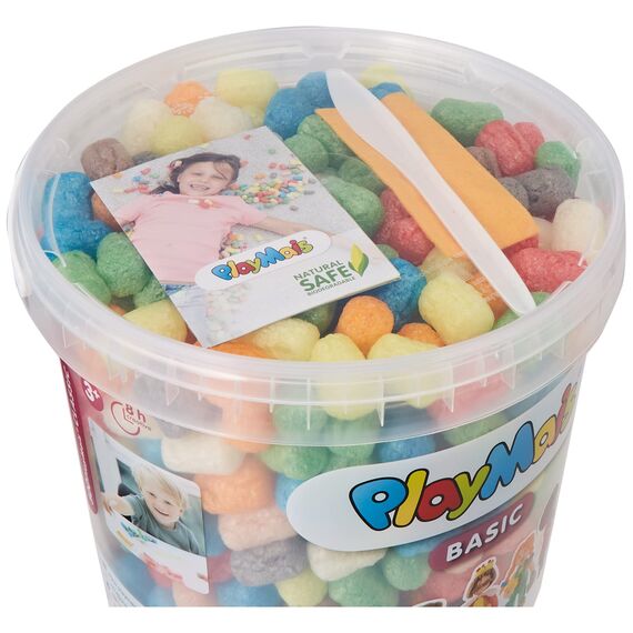 Playmais Basic 500 Bastelset für Kinder ab 3 Jahren | Basteleimer mit über 500 Stück zum Basteln | Natürliches Spielzeug | Fördert Kreativität & Motorik | Geschenk für Mädchen & Jungen