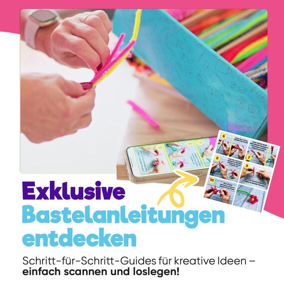 Blue Squid Bastelset für Kinder - 3000Pcs Bastelbox bastelkoffer- Basteln für alter ab 4,5,6,7,8,9,10,11,12 Jahre - Deluxe Bastelsachen, kinder bastelset, bastelpapier set, bastelkoffer bastelmaterial
