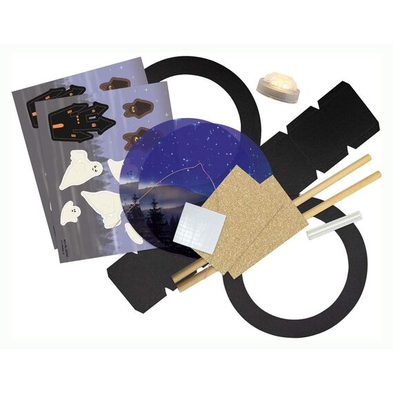 folia 68102 - Laternen - Bastelset, Gespenst, inklusive Laternenstab und LED-Licht, Medium