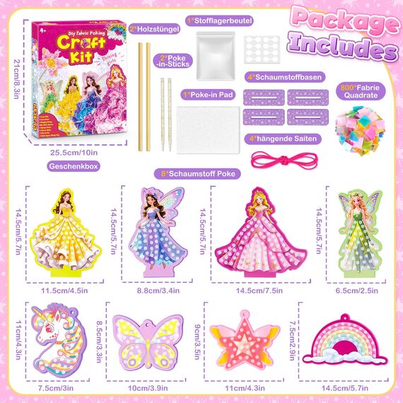 Geschenk Mädchen 5 6 7 8 Jahre: Bastelset Kinder ab 6-4-5 Jahre Basteln Mädchen 6 7 5 8 10 Jahre Geschenke für Madchen Spielzeug ab 4-12 | Prinzessin Kreativ für Kinder Bastelkoffer Geschenkideen