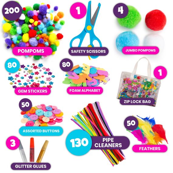 Blue Squid 2000Pcs Bastelset Kinder Kunst DIY bastelkoffer, in Aufbewahrungstasche, bastelsachen, bastelkiste infant ab 4 bis 12 bastelzubehör bastelkoffer mädchen jungen bastelbedarf kinder bastelset