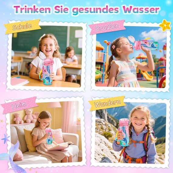 Dikence Bastelset Kinder ab 6 Jahre, Basteln Mädchen 6 8 10 Jahre Trinkflasche Geschenk Mädchen 5-6-7-8-9 Jahre Meerjungfrau Diamond Painting Kinder Spielzeug ab 4-12 Jahre Geburtstags geschenk