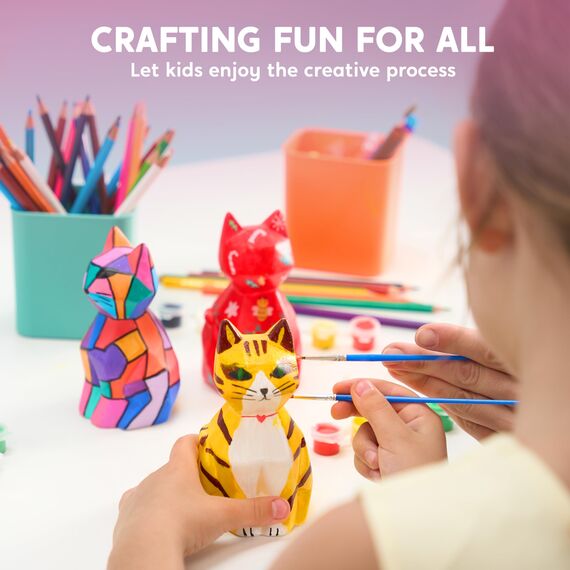 Klever Kits Katze Lampe Bastelset Kinder ab 6+ jahre,Basteln Mädchen ab 6 7 8 9 10 11 12 jahre,Kreatives Geschenke für Mädchen, katz e Spielzeug Kinder,DIY Katze Lampe Malset