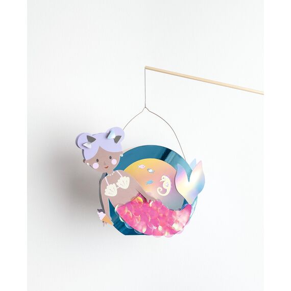 folia 94201 - Laternen Bastelset UNDERWATER DREAMS, ca. 10 x 23 x 33 cm - Bastelmaterial für eine Laterne, gestaltbar als Meerjungfrau oder Kugelfisch