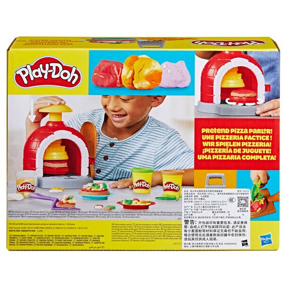 Play-Doh Kitchen Creations Pizzabäckerei, 4 x 57g Dosen und 2 x 28g Dosen Knetmasse, Bastel-Set mit Küche und Werkzeuge zum Backen und kreativen Spielen, für Kinder ab 3 Jahren
