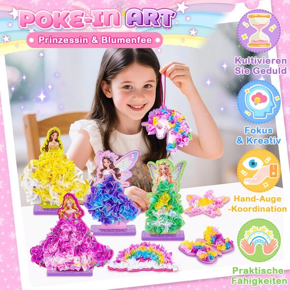 Geschenk Mädchen 5 6 7 8 Jahre: Bastelset Kinder ab 6-4-5 Jahre Basteln Mädchen 6 7 5 8 10 Jahre Geschenke für Madchen Spielzeug ab 4-12 | Prinzessin Kreativ für Kinder Bastelkoffer Geschenkideen