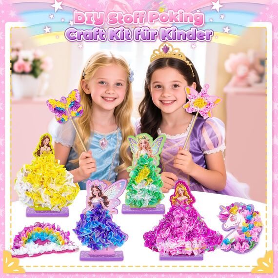 Geschenk Mädchen 5 6 7 8 Jahre: Bastelset Kinder ab 6-4-5 Jahre Basteln Mädchen 6 7 5 8 10 Jahre Geschenke für Madchen Spielzeug ab 4-12 | Prinzessin Kreativ für Kinder Bastelkoffer Geschenkideen