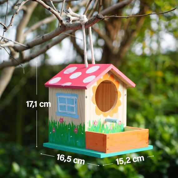 LotFancy Vogelhaus Bausatz für Kinder, Vogelhaus zum bemalen, Holz Bastelset, DIY Basteln Set für Kindergeburtstag, Ostern Geschenke für Mädchen Jungen Kleinkinder