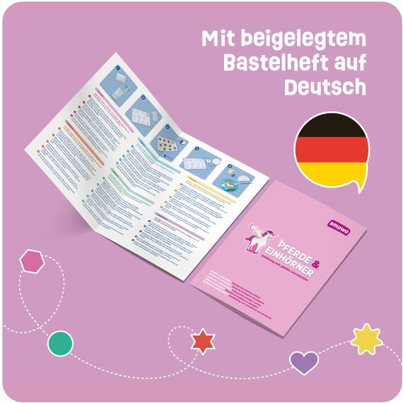Smowo® Pferde und Einhörner selber gießen und anmalen - Mädchen Bastelset zum Gips giessen mit 10 Figuren für Kinder - Geschenk zum Basteln