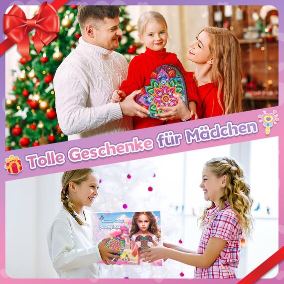 Geschenke für Mädchen 6 7 8 9 10 Jahre: Bastelset Kinder 5-12 Jahre Geburtstagsgeschenke, Diamond Painting Schmuckkästchen Basteln Mädchen, Kreatives DIY Diamond Art Bastelset Geburtstag Spielzeug