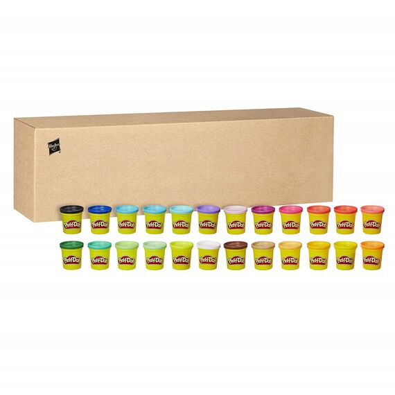 Play-Doh Pack mit 24 x 84g Dosen, Bastel-Set mit bunt gemischter Farbauswahl fördet die Kreativität, exklusiv bei Amazon erhältlich, kreatives für Kinder ab 2 Jahren