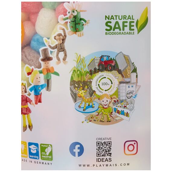 Playmais Basic 500 Bastelset für Kinder ab 3 Jahren | Basteleimer mit über 500 Stück zum Basteln | Natürliches Spielzeug | Fördert Kreativität & Motorik | Geschenk für Mädchen & Jungen