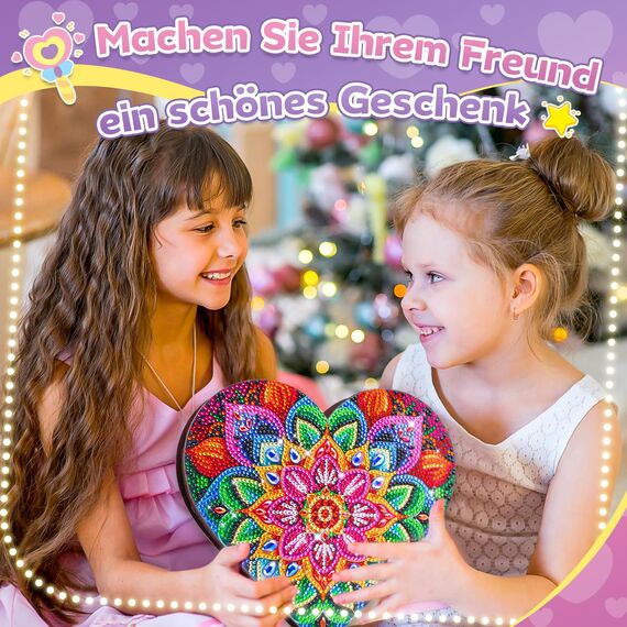 Geschenke für Mädchen 6 7 8 9 10 Jahre: Bastelset Kinder 5-12 Jahre Geburtstagsgeschenke, Diamond Painting Schmuckkästchen Basteln Mädchen, Kreatives DIY Diamond Art Bastelset Geburtstag Spielzeug