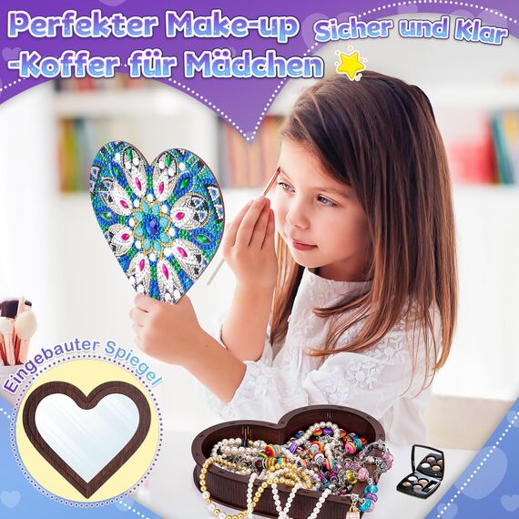 Geschenke für Mädchen 6 7 8 9 10 Jahre: Bastelset Kinder 5-12 Jahre Geburtstagsgeschenke, Diamond Painting Schmuckkästchen Basteln Mädchen, Kreatives DIY Diamond Art Bastelset Geburtstag Spielzeug