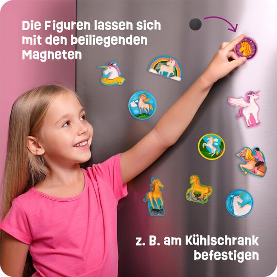 Smowo® Pferde und Einhörner selber gießen und anmalen - Mädchen Bastelset zum Gips giessen mit 10 Figuren für Kinder - Geschenk zum Basteln