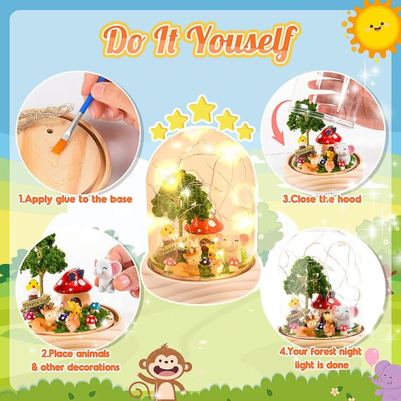 HappyGoLucky Spielzeug ab 3-12 Jahre Junge Mädchen, Tier Nachtlicht Kinder Ostern Geschenke Kinder Spielzeug ab 3-12 Jahre Jungen Tiere Kleine Geschenke