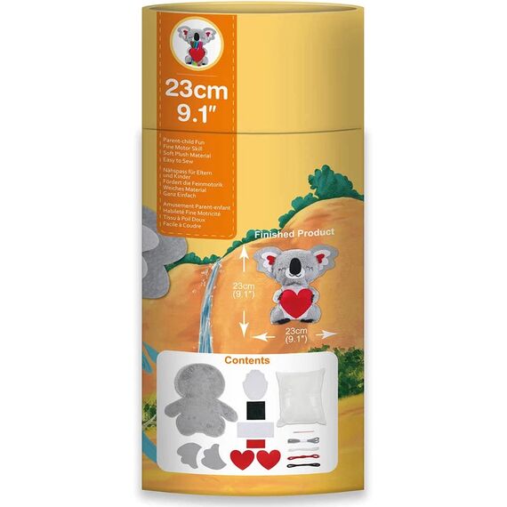 Avenir 6301618 DIY Nähset, Sewing Koala, Bastelset für Kinder, Kreativ-Set, ab 6 Jahren, Mittel