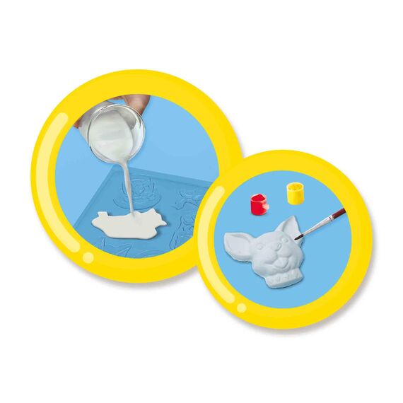 SES Creative 01154 Bastelset für Kinder, Gips Gießen Bastelset, Hunde und Katzen Figuren