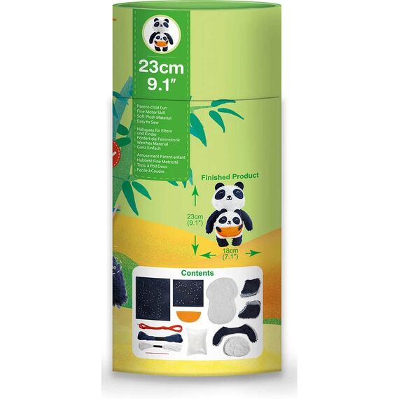 Avenir AVE10048 DIY Nähset, Sewing Panda, Bastelset für Kinder, Kreativ-Set, ab 6 Jahren, Mittel