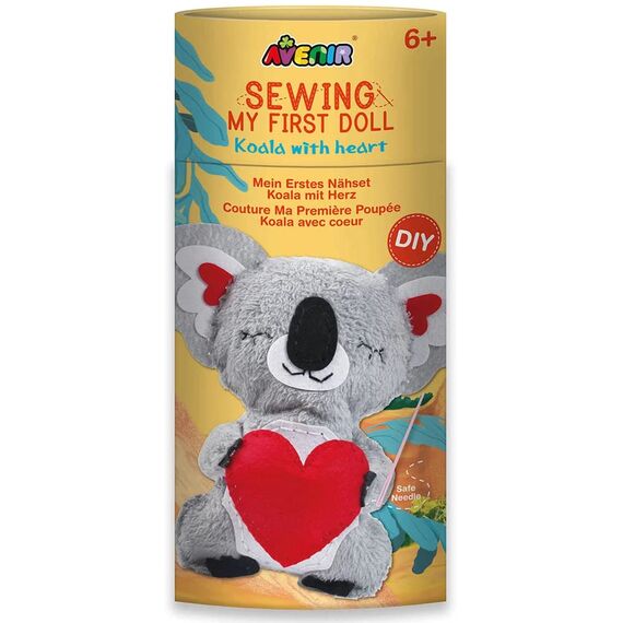 Avenir 6301618 DIY Nähset, Sewing Koala, Bastelset für Kinder, Kreativ-Set, ab 6 Jahren, Mittel