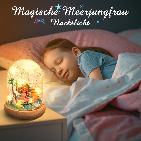 Dislocati Mädchen Geschenke 5 6-10 Jahre,Bastelset Kinder 4 5 6-10 Jahre Meerjungfrau Spielzeug für 3-8 Jahre Mädchen Kinder Nachtlicht Spielzeug ab 5-10 Jahre Mädchen Kinder Geschenke