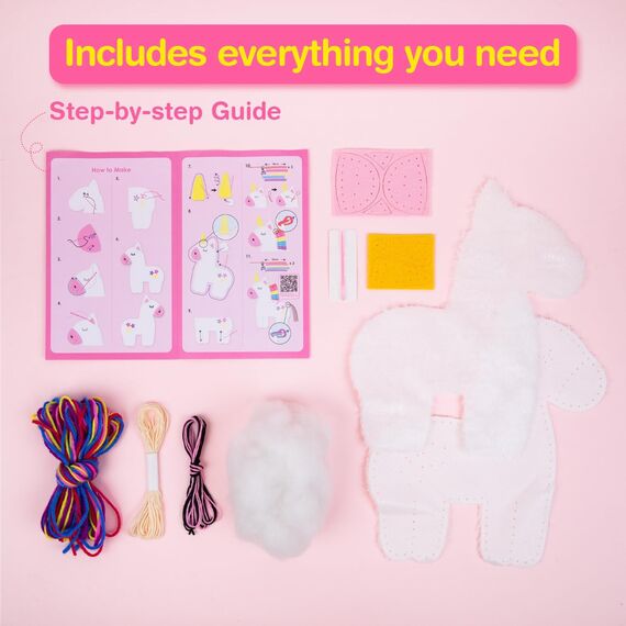 Avenir 6301620 DIY Nähset, Sewing Unicorn, Motiv Einhorn, Bastelset für Kinder, Kreativ-Set, ab 6 Jahren
