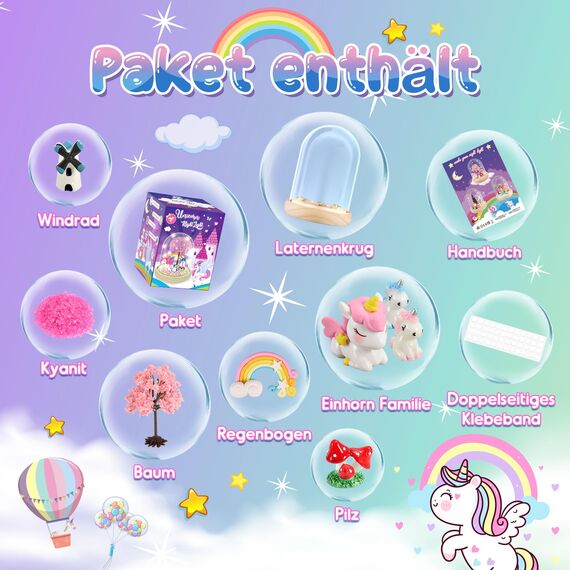 Dislocati Mädchen Geschenke 3-10 Jahre,Einhorn Geschenke für Mädchen Bastelset Kinder 4-10 Jahre Kinder Nachtlicht Spielzeug ab 4-10 Jahre Bastelset Geschenke Weihnachten Deko