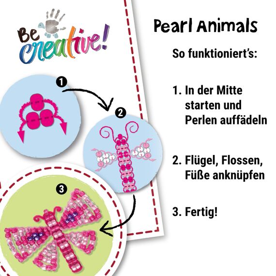 Ravensburger BeCreative Pearl Animals - Bastelset für Kinder ab 6 Jahre, Perlentiere basteln für Mädchen und Jungen - Perlen Set - 18247 - Geburtstagsgeschenke, Deko selber basteln