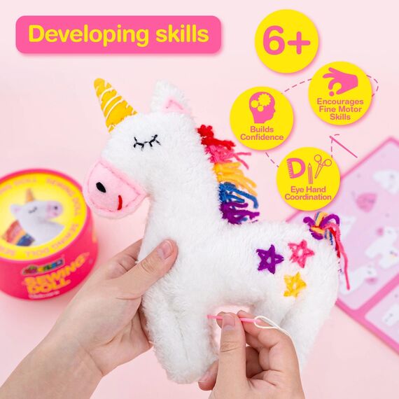 Avenir 6301620 DIY Nähset, Sewing Unicorn, Motiv Einhorn, Bastelset für Kinder, Kreativ-Set, ab 6 Jahren