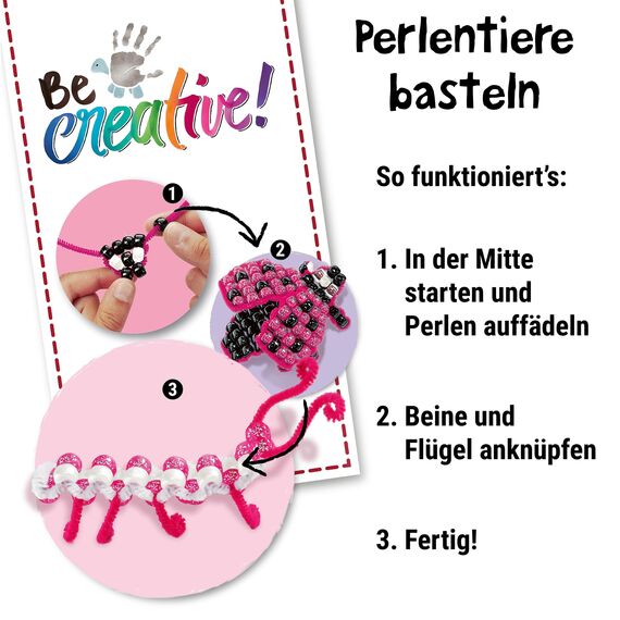 Ravensburger BeCreative 25539 Perlentier Marienkäfer, DIY für Kinder ab 6 Jahren