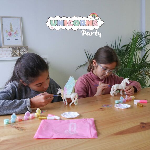 BONNYCO Einhorn Geschenk für Mädchen, Malset 4 Stück Mitgebsel Kindergeburtstag Gastgeschenke. Kleine Geschenke für Kinder, Mitgebsel Kindergeburtstag Mädchen. Pinata Füllung, Einhorn Bastelset