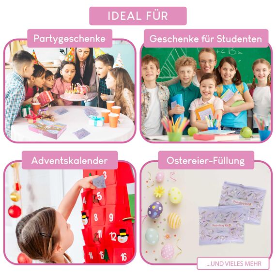 BONNYCO Einhorn Geschenke für Mädchen, Malset 16 Stück Einhorn Mitgebsel Kindergeburtstag Gastgeschenke. Kleine Geschenke für Kinder, Pinata Füllung. Mitgebsel Basteln Mädchen, Give Aways Bastelset