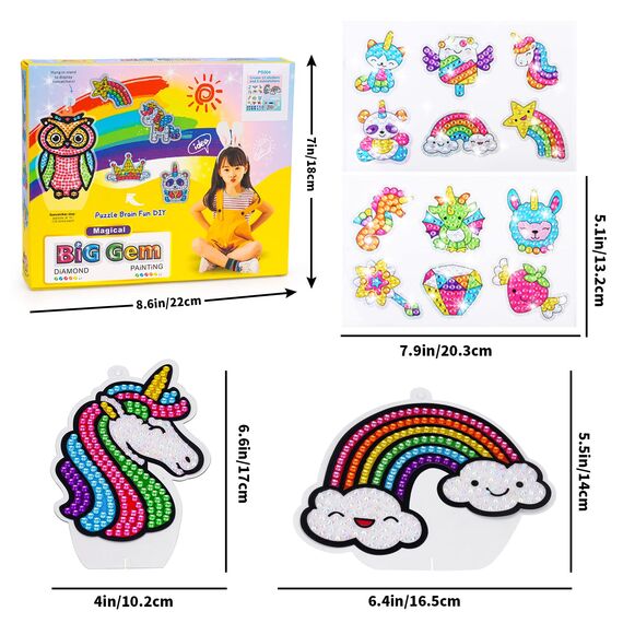 Dikence Einhorn Geschenke Für Mädchen 5-6-7-8 Jahre: Diamant Painting Sticker Diamond Painting Bilder Kinder Bastelset Geschenkideen Basteln Kindergeburtstag Spielzeug Ab 4 5 6 7 8 10 Jahre Mädchen
